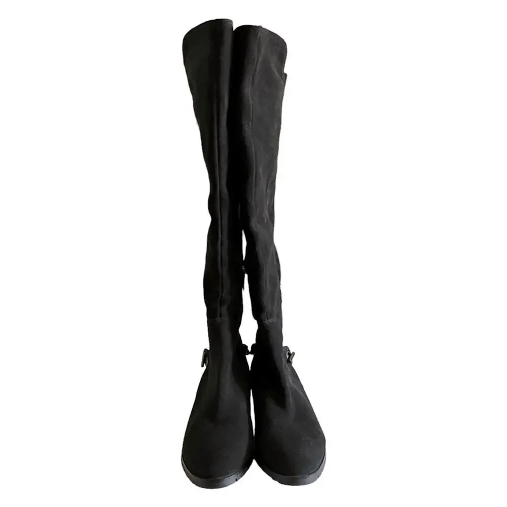 Karl Lagerfeld Paris Shay Black Suede Knee High Boot Size 7.5